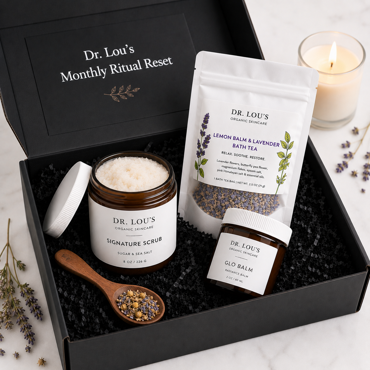 Botanical wellness products created to support intentional self-care and relaxation.