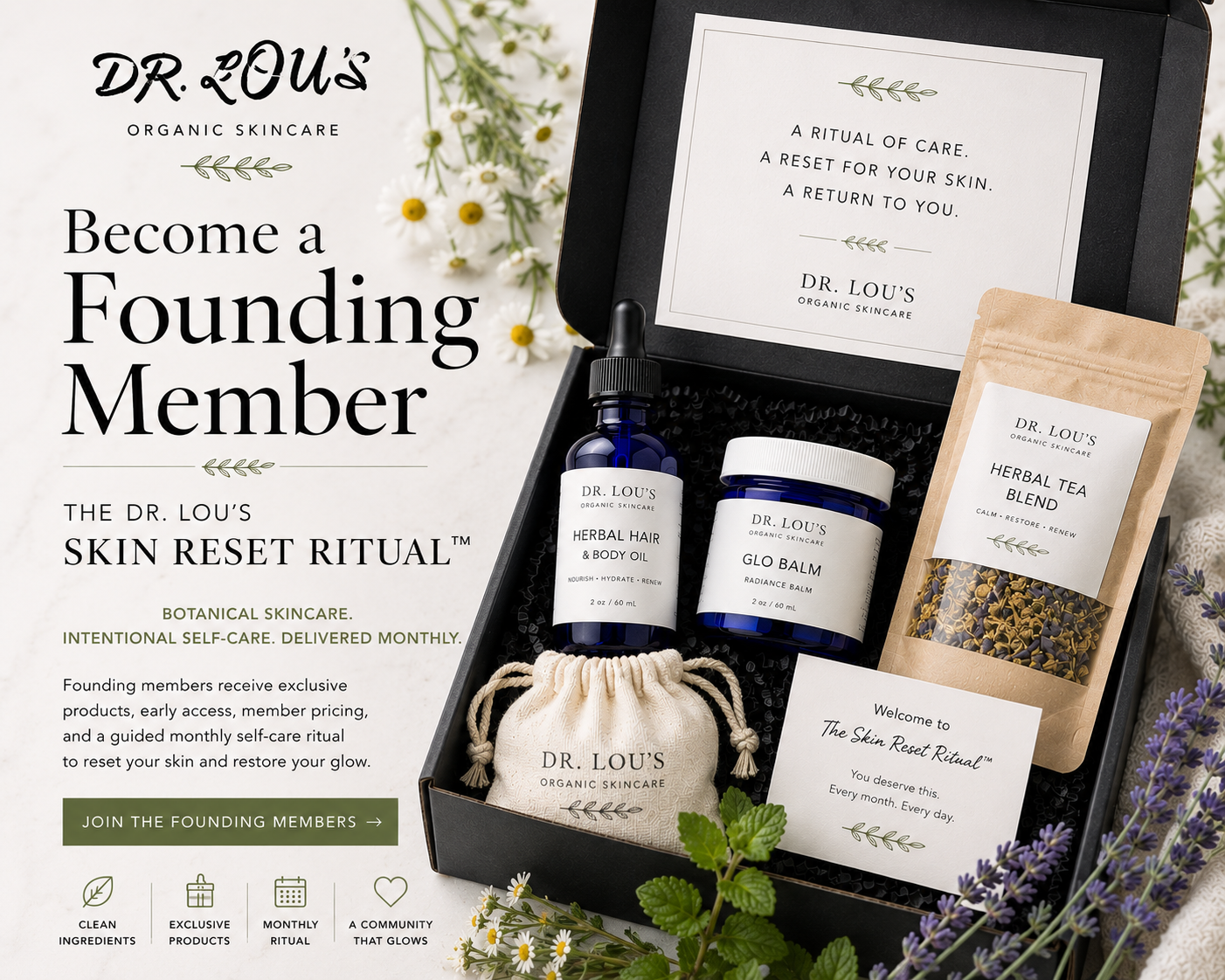 Botanical wellness products created to support intentional self-care and relaxation.